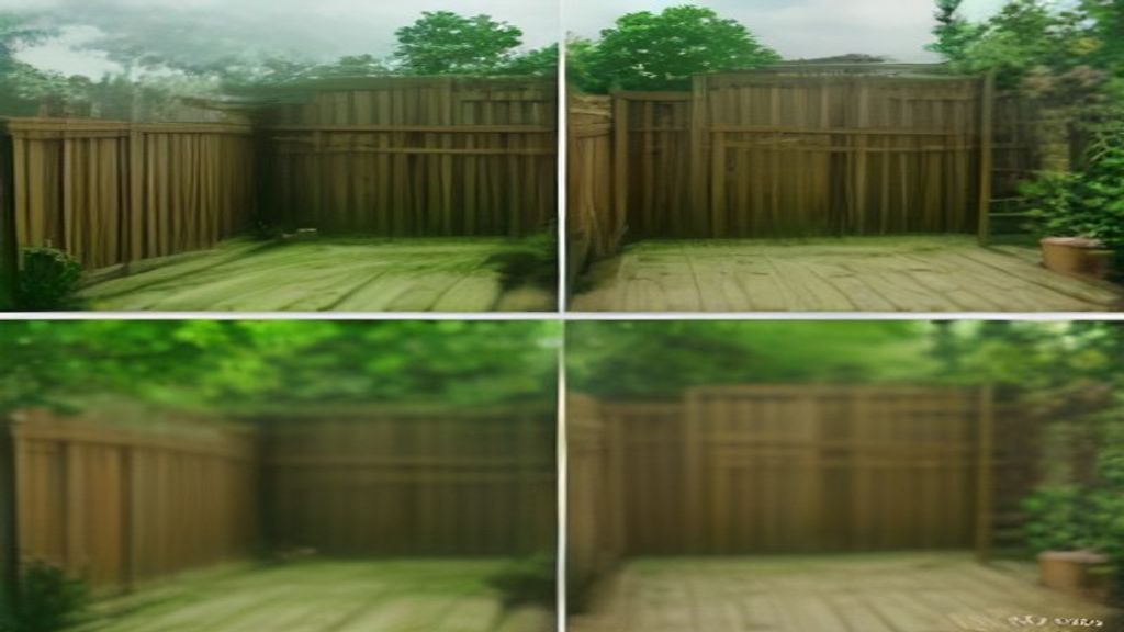 Wooden garden decking before and after professional decking cleaning, showing green algae removed without surface damage