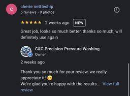 Google review from Cherie Nettleship