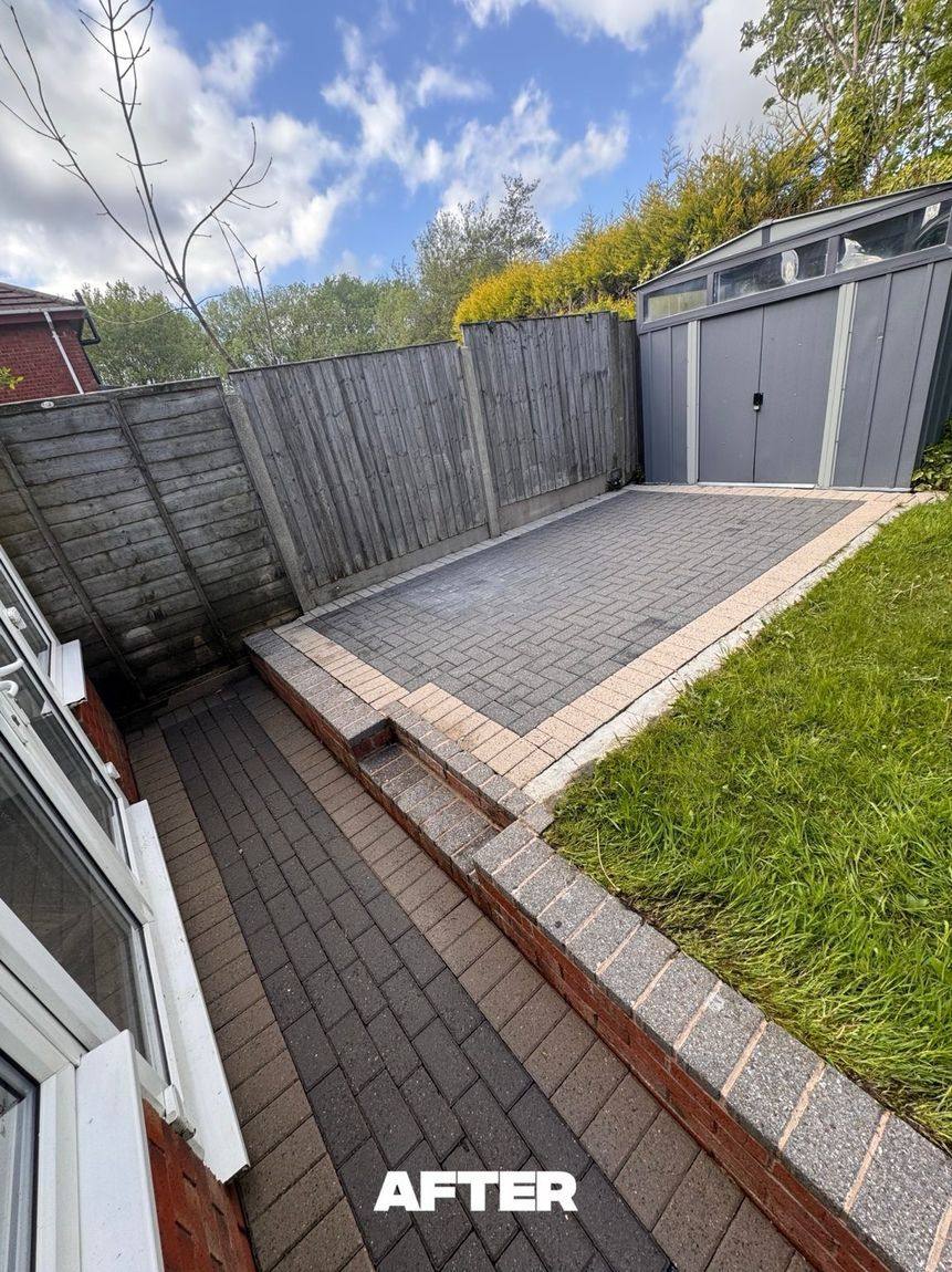 Patio clearance before and after cleaning